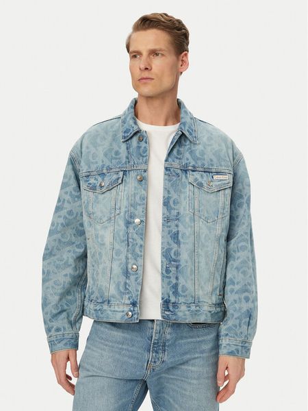 Calvin Klein Jeans Kurtka jeansowa LV04RG764G Niebieski Regular Fit. Niebieskie kurtki Calvin Klein Jeans, m, bez wzorów, z bawełny, bez kaptura. Za 424.99 zł.
