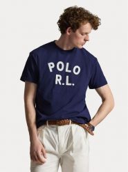 Polo Ralph Lauren T-Shirt 710B20222001 Granatowy Regular Fit. Niebieskie koszulki polo Polo Ralph Lauren, m, bez wzorów, z bawełny, bez kołnierzyka, bez ramiączek. Za 469.99 zł.