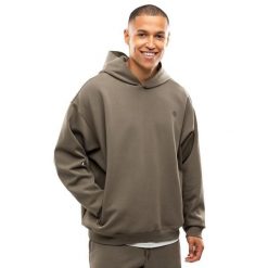 Męska bluza sportowa z kapturem Fitness Siroko Motion Green. Brązowe bluzy z kapturem SIROKO, m, bez wzorów, z materiału, z kapturem. Za 168.00 zł.