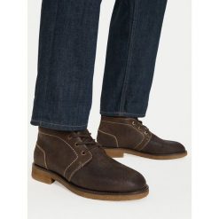 Trzewiki Lasocki. Brązowe botki sznurowane Lasocki, bez wzorów, bez obcasa, bez zapięcia. Za 249.99 zł.