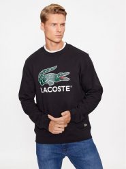 Lacoste Bluza SH1281 Czarny Classic Fit. Czarne bluzy LACOSTE, m, bez wzorów, z bawełny, bez kaptura. Za 649.99 zł.