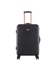 Semi Line Walizka średnia T5718-2 Czarny. Czarne walizki Semi-line, bez wzorów, z tworzywa sztucznego, średnie. Za 239.99 zł.