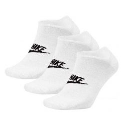 Skarpetki Unisex Dla Dorosłych Everyday Essential 3pak. Białe skarpety Nike, bez wzorów, z materiału. Za 124.99 zł.