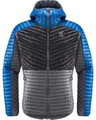 HAGLOFS Kurtka ocieplana męska L.I.M MIMIC HOOD MEN Concrete/Magnetite-S. Szare kurtki Haglöfs, l, bez wzorów, z materiału, z kapturem. Za 624.64 zł.