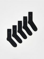 5 pack skarpet - czarny. Czarne skarpety Reserved, bez wzorów. W wyprzedaży za 39.99 zł.