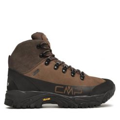 Trekkingi CMP. Brązowe botki sznurowane CMP, bez wzorów, bez obcasa, bez zapięcia. Za 659.99 zł.