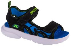 Sandały SKECHERS 406513L Czarny. Czarne sandały Skechers, z materiału, bez zapięcia. Za 179.99 zł.
