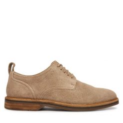 Półbuty Clarks. Szare eleganckie półbuty Clarks, bez wzorów, bez obcasa, bez zapięcia. Za 469.99 zł.