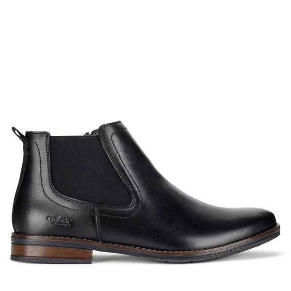 Botki Rieker. Czarne botki sznurowane Rieker, bez wzorów, bez obcasa, bez zapięcia. Za 307.99 zł.