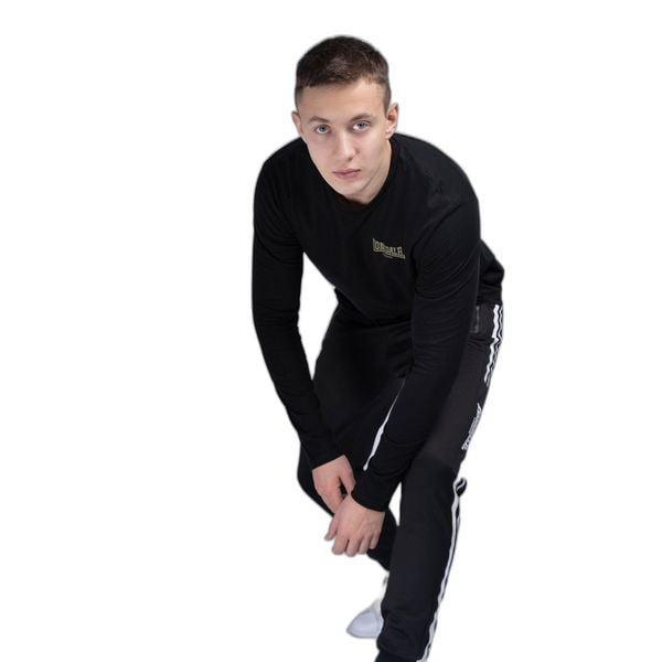 Koszulka z długim rękawem Lonsdale Ayrshire. Czarne bluzki z długim rękawem Lonsdale, bez wzorów, bez kołnierzyka, bez ramiączek. W wyprzedaży za 177.50 zł.