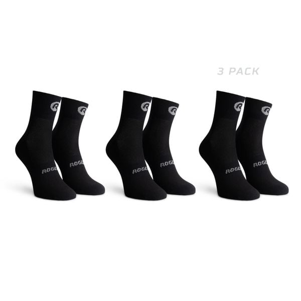 Skarpetki rowerowe Rogelli Core 3-pak. Czarne skarpety Rogelli, bez wzorów. W wyprzedaży za 52.00 zł.
