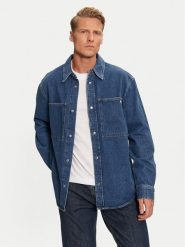 Calvin Klein Jeans Koszula jeansowa J30J326836 Niebieski Regular Fit. Niebieskie koszule Calvin Klein Jeans, m, bez wzorów, z bawełny, bez kołnierzyka, bez ramiączek. Za 299.99 zł.