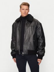 Versace Jeans Couture Kurtka skórzana 77GAVP01 Czarny Regular Fit. Czarne kurtki Versace Jeans Couture, m, bez wzorów, z jeansu, bez kaptura. Za 2,469.00 zł.