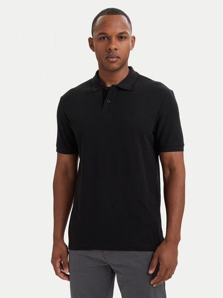 BOSS Polo Phoenix 50560227 Czarny Regular Fit. Czarne koszulki polo Boss, m, bez wzorów, z bawełny, bez kołnierzyka, bez ramiączek. Za 399.99 zł.