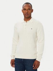 Tommy Hilfiger Sweter Classic MW0MW41955 Kremowy Regular Fit. Białe swetry rozpinane Tommy Hilfiger, m, bez wzorów, z bawełny, bez kołnierzyka, bez ramiączek. Za 584.99 zł.