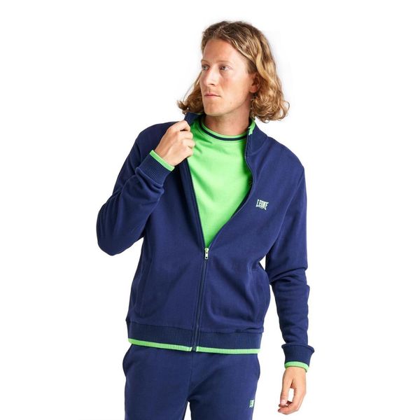 Męski dres ze stójką i zamkiem Welcome Back. Niebieskie komplety dresowe LEONE 1947 APPAREL, l, bez wzorów, z dresówki, bez ramiączek. W wyprzedaży za 249.40 zł.