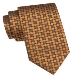 Męski Krawat - Angelo di Monti - Złoty w Gęste Grochy. Żółte krawaty i muchy Angelo di Monti, bez wzorów, z tkaniny. Za 45.00 zł.