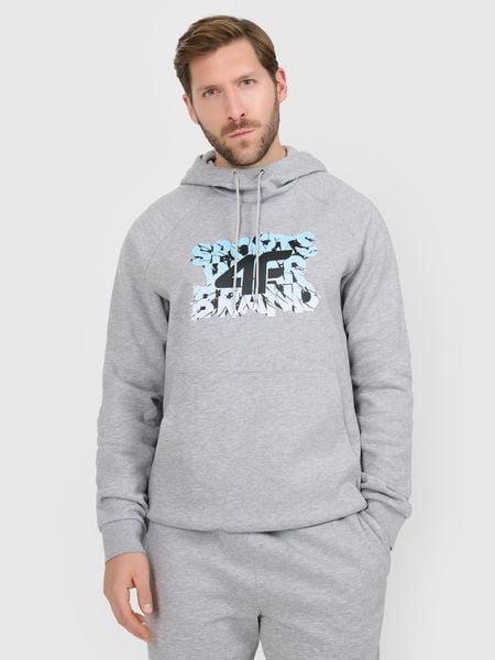 4F Bluza dresowa nierozpinana z kapturem męska - szara M. Szare bluzy 4F, m, bez wzorów, z dresówki, z kapturem. Za 189.99 zł.