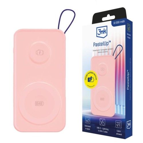 Powerbank 3mk PastelUp 10,000mAh 22.5W USB 1A1C - Pink. Różowe powerbanki 3MK. Za 108.99 zł.