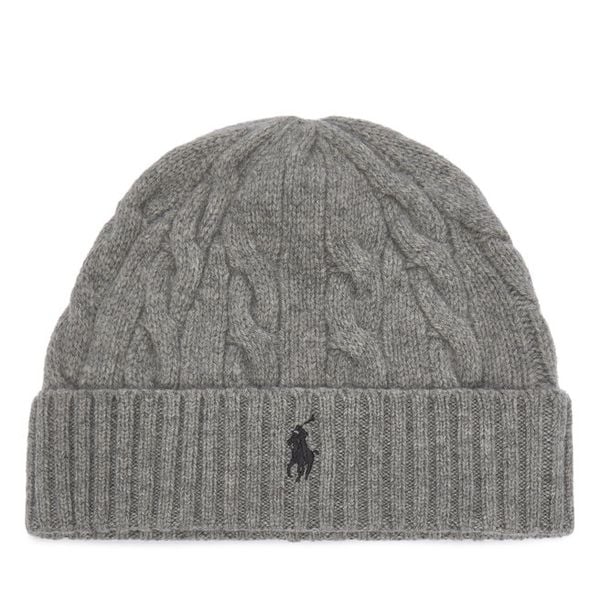 Czapka Polo Ralph Lauren. Szare czapki zimowe Polo Ralph Lauren, bez wzorów. Za 519.99 zł.
