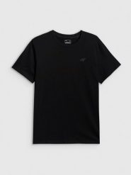 4F T-shirt regular gładki męski - czarny M. Czarne t-shirty 4F, m, bez wzorów, z jeansu, bez kołnierzyka, bez ramiączek. Za 49.99 zł.