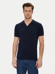 Blend Polo 20718362 Granatowy Regular Fit. Niebieskie koszulki polo Blend, l, bez wzorów, z bawełny, bez kołnierzyka, bez ramiączek. Za 99.99 zł.