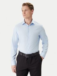 Calvin Klein Koszula LV019EU001 Błękitny Slim Fit. Niebieskie koszule CALVIN KLEIN, m, bez wzorów, z bawełny, bez kołnierzyka, bez ramiączek. Za 329.99 zł.