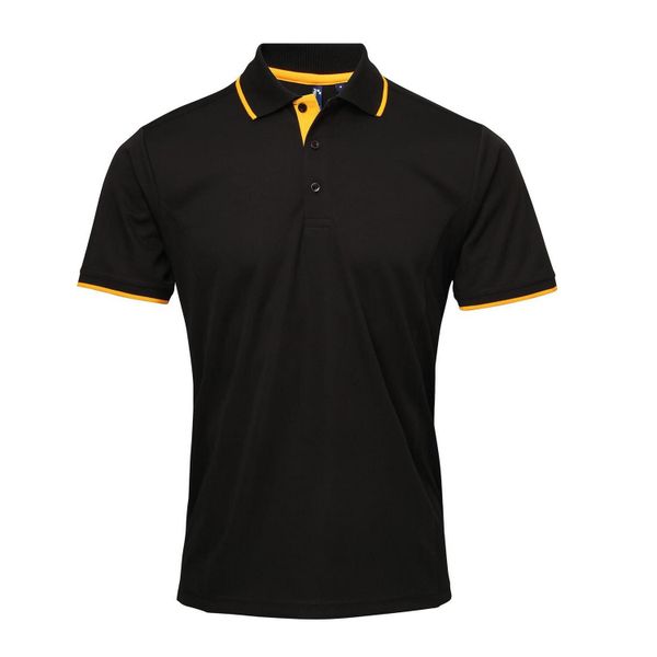 Męska Koszulka Polo Coolchecker Contrast. Brązowe koszulki polo PREMIER, m, bez wzorów, bez kołnierzyka, bez ramiączek. Za 85.99 zł.