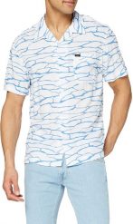 LEE SS RESORT SHIRT MĘSKA KOSZULA MATERIAŁOWA WHITE CANVAS L67PQJRR 112116926. Białe koszule Lee, l, bez wzorów, z materiału, bez kołnierzyka, bez ramiączek. Za 129.99 zł.