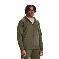 Bluza Rozpinana Męska Polar Rival. Białe bluzy z kapturem Under Armour, l, bez wzorów, z bawełny, z kapturem. Za 390.00 zł.