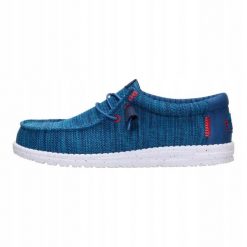 HeyDude Męskie Mokasyny Wally Stretch Sox. Białe mokasyny Hey dude, bez wzorów, z materiału, bez obcasa, bez zapięcia. Za 259.00 zł.