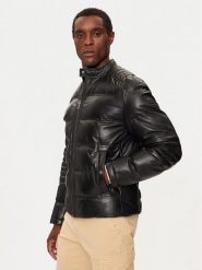 Boss Kurtka skórzana Jobear 50522243 Czarny Regular Fit. Czarne kurtki Boss, m, bez wzorów, ze skóry, bez kaptura. Za 2,099.00 zł.