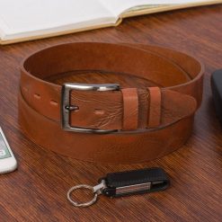 Pasek męski BELTIMORE r.95-110 cm E35 brązowy. Brązowe paski bez wzorów. Za 59.99 zł.