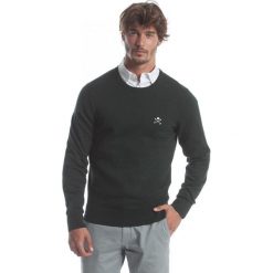 Polo Club C.H.A sweter męski M ciemnozielony. Zielone swetry nierozpinane Polo Club C.H..A, m, bez wzorów, bez kołnierzyka, bez ramiączek. W wyprzedaży za 191.00 zł.