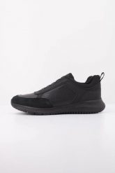 Buty GEOX U MONREALE Czarny. Czarne buty turystyczne Geox, bez wzorów, z materiału, bez zapięcia, na fitness i siłownię. Za 241.99 zł.