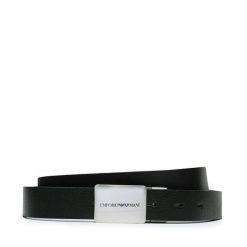Pasek Męski Emporio Armani. Czarne paski Emporio Armani, bez wzorów. Za 419.99 zł.