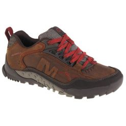 Buty trekkingowe męskie Merrell Annex Trak. Brązowe trekkingi Merrell, bez wzorów, z gumy, bez zapięcia. Za 649.99 zł.