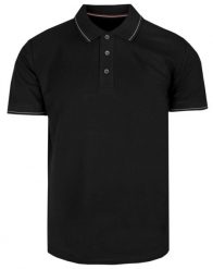 Klasyczna, Męska Koszulka Polo - Adriano Guinari - Czarna. Czarne koszulki polo Adriano Guinari, l, bez wzorów, z bawełny, bez kołnierzyka, bez ramiączek. Za 125.00 zł.