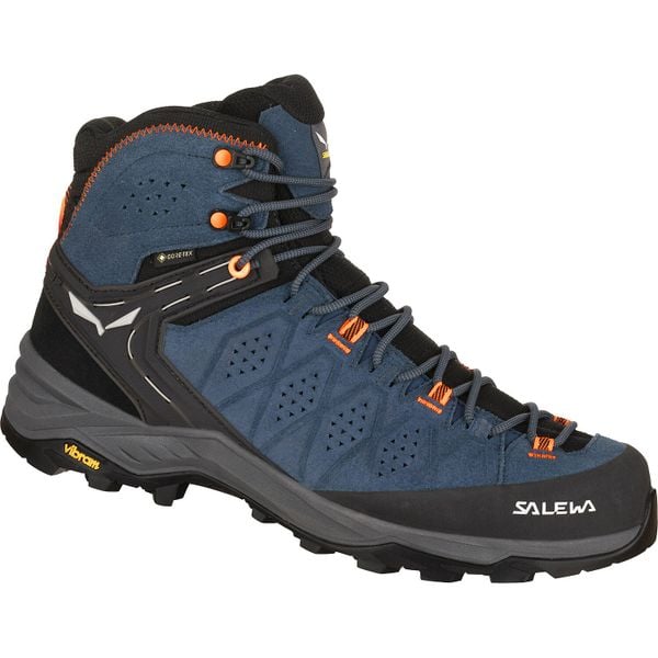 Buty trekkingowe męskie Salewa MS Alp Trainer 2 Mid Gtx. Czarne buty turystyczne Salewa, bez wzorów, z gore-texu, za kostkę, bez zapięcia, trekkingowe, gore-tex. Za 821.47 zł.