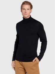Calvin Klein Golf Superior K10K110420 Czarny Slim Fit. Czarne golfy CALVIN KLEIN, l, bez wzorów, z wełny, bez kołnierzyka, bez ramiączek. Za 189.99 zł.