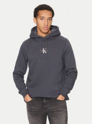 Calvin Klein Jeans Bluza Monologo J30J325629 Szary Regular Fit. Szare bluzy Calvin Klein Jeans, l, bez wzorów, z jeansu, bez kaptura. Za 259.99 zł.
