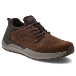 Brązowe Sneakersy Rieker Modne Obuwie Męskie. Brązowe buty sportowe casual Rieker, bez wzorów, ze skóry, bez zapięcia. Za 373.99 zł.