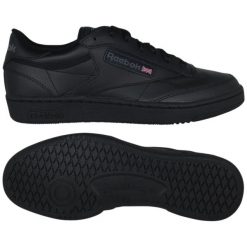 Trenerzy Reebok Club C85. Czarne buty sportowe casual Reebok, na wiosnę, bez wzorów, z materiału, bez zapięcia, reebok club. Za 328.30 zł.