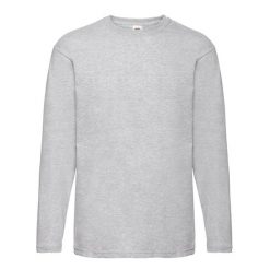 Koszulka Z Długim Rękawem Dla Dorosłych Unisex Valueweight. Szare bluzki z długim rękawem Fruit of the Loom, s, bez wzorów, bez kołnierzyka, bez ramiączek. Za 59.99 zł.
