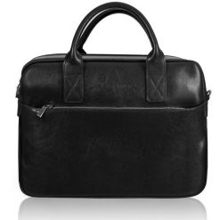Torba męska skórzana Tizano TM06 czarna. Czarne torby na ramię TIZANO, bez wzorów, z jeansu, na ramię, bez dodatków. Za 455.99 zł.