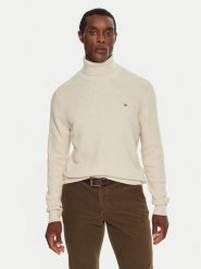 Tommy Hilfiger Golf MW0MW36526 Beżowy Regular Fit. Brązowe golfy Tommy Hilfiger, m, bez wzorów, z bawełny, bez kołnierzyka, bez ramiączek. Za 599.99 zł.