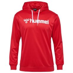 Bluza z kapturem Hummel Logo. Czerwone bluzy Hummel, bez wzorów, z kapturem. Za 216.50 zł.
