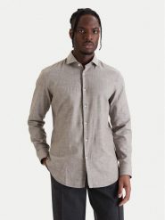 HUGO Koszula Kason 50539775 Beżowy Slim Fit. Brązowe koszule Hugo, m, bez wzorów, z bawełny, bez kołnierzyka, bez ramiączek. Za 429.99 zł.