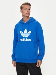Adidas Bluza adicolor Classics Trefoil IZ1855 Niebieski Regular Fit. Niebieskie bluzy Adidas, m, bez wzorów, z bawełny, bez kaptura. Za 189.99 zł.