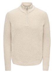 ONLY & SONS Sweter "Jion" w kolorze beżowym rozmiar: M. Brązowe swetry nierozpinane Only & Sons, m, bez wzorów, ze splotem, bez kołnierzyka, bez ramiączek. Za 144.95 zł.
